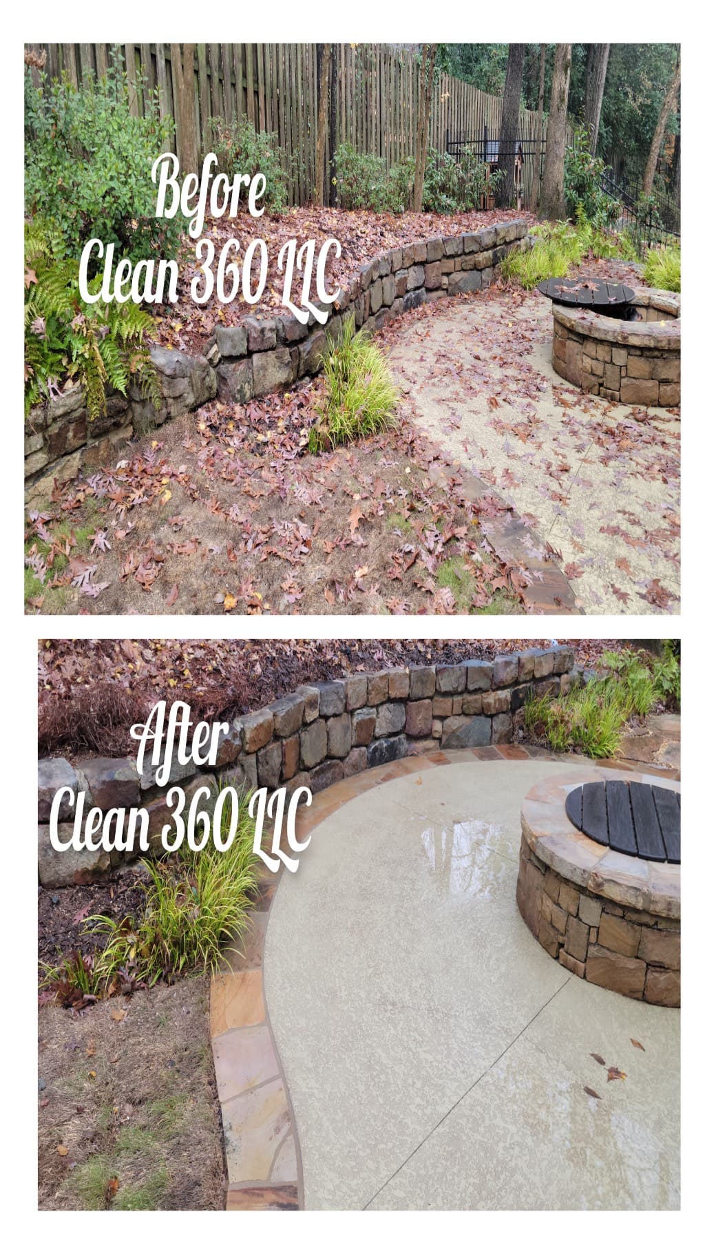 Stone patio + walkway